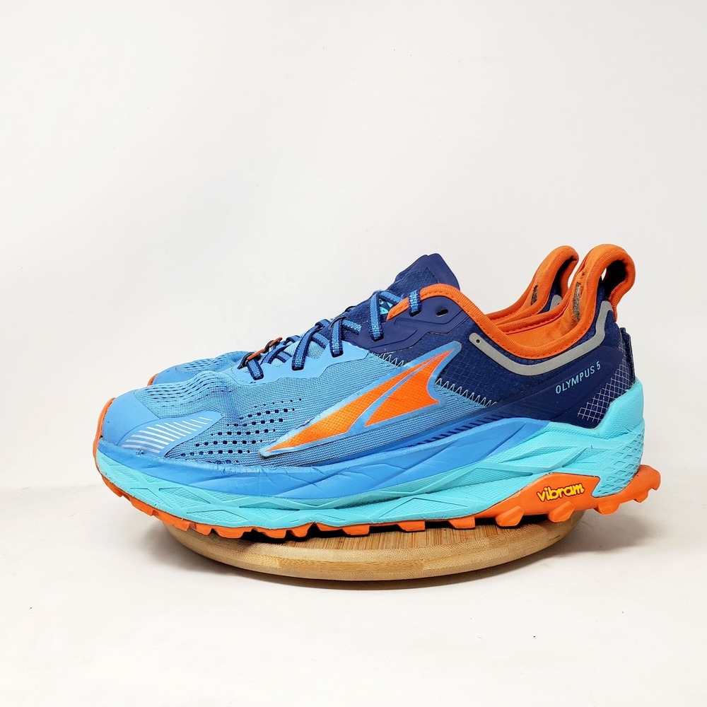 Altra Olympus 5 Shoes Mens 10.5 Blue Trail Hiking Running Barefoot Sneaker WORN